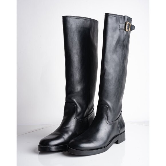 Zara Black Over the Knee Boots - Picture 1 of 8